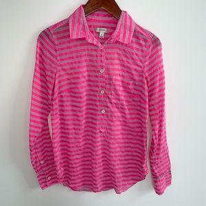 LAST CALL! J. Crew Pink Striped Button Down Shirt